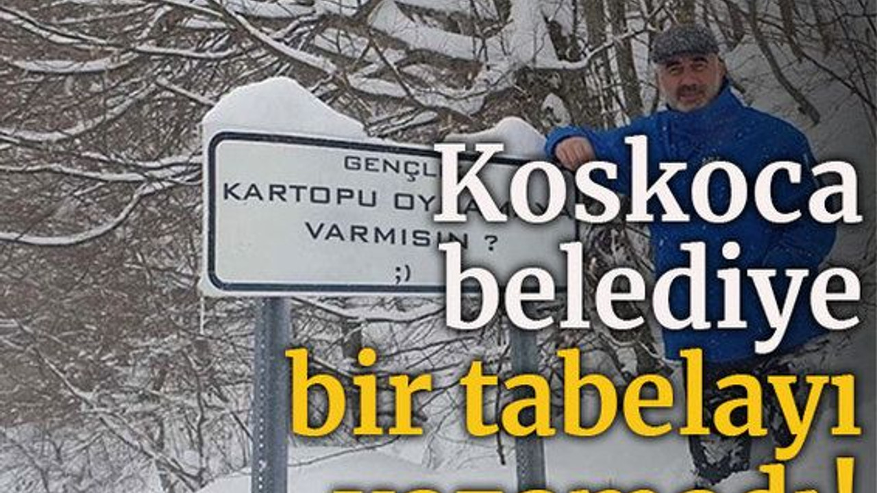 Koskoca belediye, bir tabelayı yazamadı!